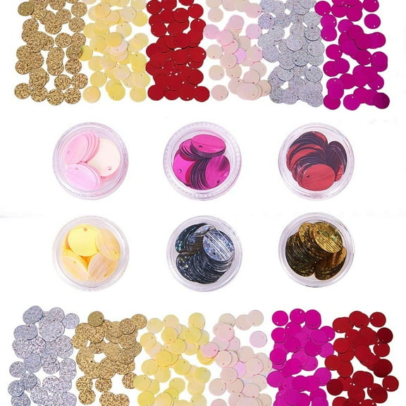 6 Boxes 12mm Flat Round Sequin Paillettes Metallic Loose Sequins for Jewelry Making Embroidery Crafts and Embellishment - 6 Colors colorful