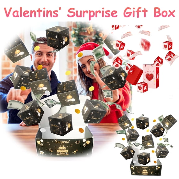 6 Boxes Creative Pop Up Surprise Money Gift Box With Smooth Explosion Bounce and Red Envelope Touches Designed for Christmas Valentine Gatherings Birthday Celebrations and Anniversaries, AKLJWH