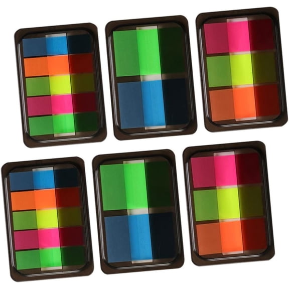 6 Boxes Fluorescent Sticky Notes Neon Stickers Korean Stickers Sticker Labels Page Flags Sticky Neon Note Tabs Sticky Page Markers Adhesive Index Stickers Tearable Stickers Post