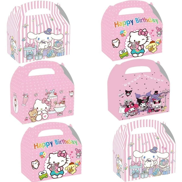 Sanrio Hello Kitty Party Favor Supplies 6 Boxes with Kuromi, Melody