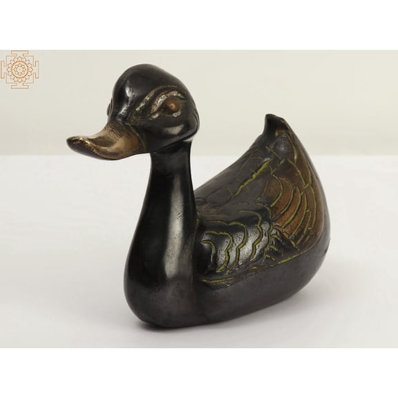 6" Brass Decorative Duck Sculpture - Home/Office Dcor Showpiece
