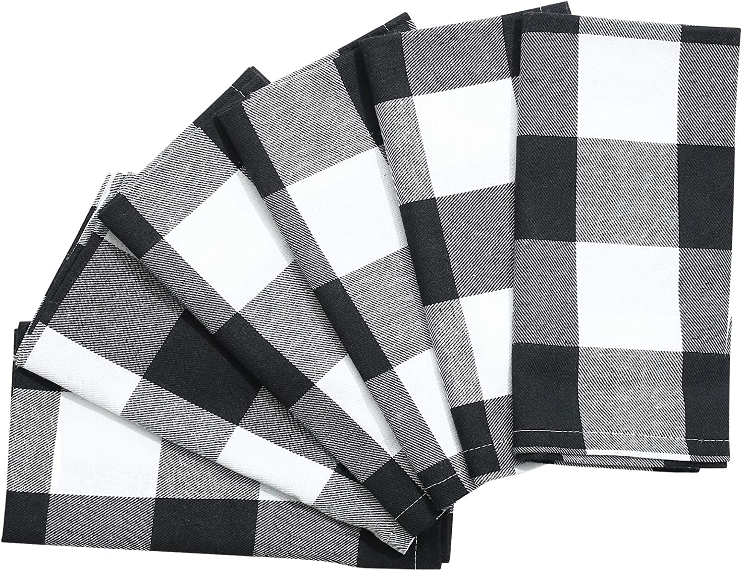 6 Buffalo Check Oversized Napkins (17x17 Inches) Rustic Farmhouse