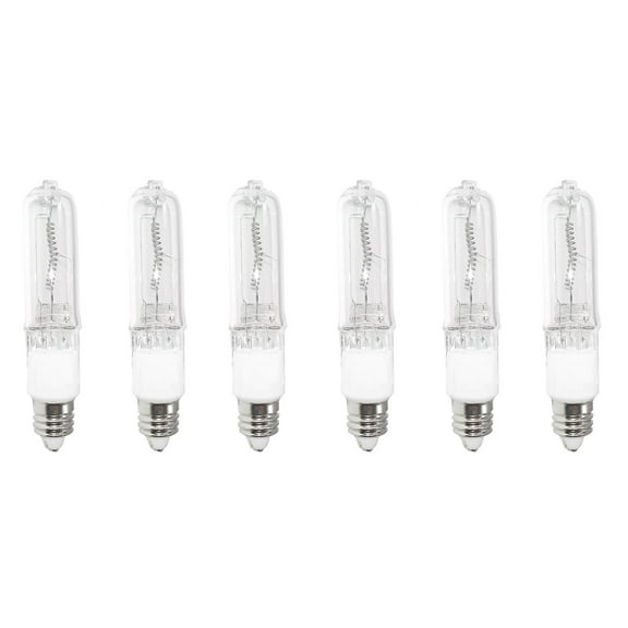 6-Bulbs Anyray A1770Y 35W 35 Watt JD E11 Mini-Candelabra T4 Halogen Light Bulb, CLEAR Bulbs