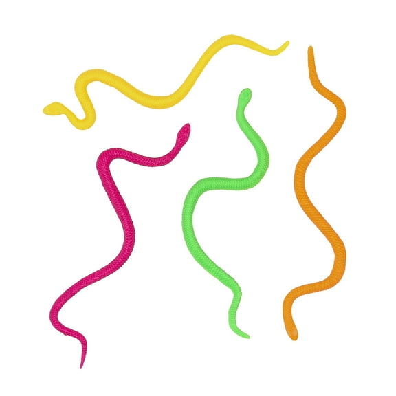 6" Bulk 48 Pieces Halloween Bright Color Realistic Vinyl Snakes