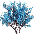 thumbnail image 1 of 6 Bunches Of Blue Artificial Flowers, Faux Floral Arrangements With Realistic Looking Petals And Stems, For Home Decor, Office Display, Wedding Centerpieces, Party Decoration, 1 of 8
