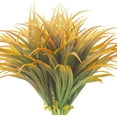 thumbnail image 1 of 6 Bundle Artificial Fall Fake Grass Plants Faux Greenery Plastic Plant Outdoor UV Resistant Shrubs for Garden Porch Window Box Decor (Green Orange), 1 of 5