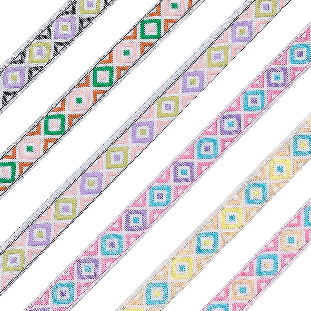 6 Bundles 6 Colors Ethnic Style Polyester Ribbon Embroidery Ancient ...