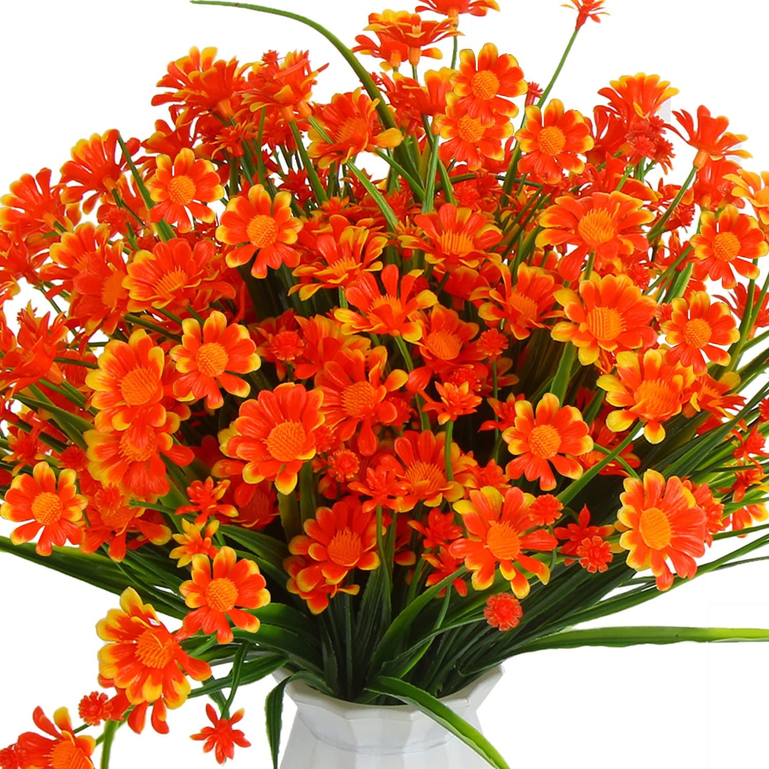 6 Bundles Artificial Daisy Mums Flowers for Decoration Outdoor UV