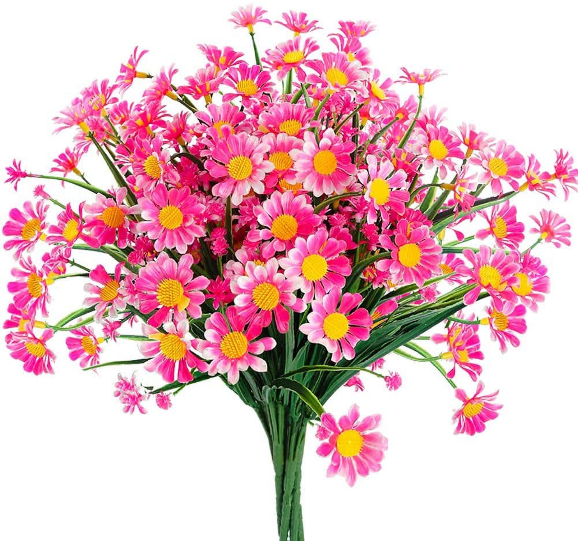 6 Bundles Artificial Daisy Mums Flowers Outdoor Fake Fall Flowers for