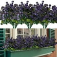 thumbnail image 1 of 6 Bundles Artificial Eucalyptus Flowers, Fake Artificial Greenery UV Resistant No Fade Faux Plastic Plants for Wedding Bridle Bouquet Outdoor Home Garden Kitchen Office Table Vase(Purple), 1 of 5