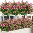 thumbnail image 1 of 6 Bundles Artificial Flowers Outdoor Fake Flowers, UV Resistant No Fade Faux Plastic Greenery Shrubs Plants for Hanging Garden Porch Window Box Outside Decoration (Pink), 1 of 7