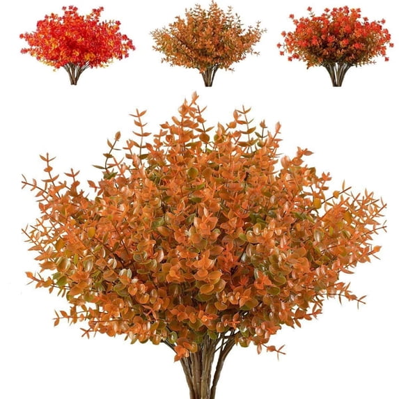 6 Bundles Artificial Fall Flowers, Outdoor Flowers Shrubs for Autumn Floral Arrangement Hanging Baskets Home Garden Decor (Fall )