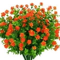 thumbnail image 1 of 6 Bundles Artificial Fall Flowers, Outdoor UV Resistant Fake Flowers Plastic Shrubs Plants for Autumn Floral Arrangement Hanging Baskets Home Garden Decor (Orange red), 1 of 9
