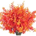 thumbnail image 1 of 6 Bundles Artificial Fall Flowers for Outdoors, Faux Autumn Plants Bushes, UV Resistant No Fade Plastic Plants Greenery for Outside Garden Porch Sidewalk Window Box Décor (Autumn Eucalyptus), 1 of 7