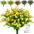 thumbnail image 1 of 6 Bundles Artificial Flowers Outdoor Fake Flowers, UV Resistant Faux Plastic Greenery Shrubs Plants for Hanging Garden Porch Window Box Decor Yellow, 1 of 9