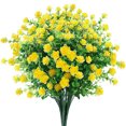 thumbnail image 1 of 6 Bundles Artificial Flowers Outdoor UV Resistant Fake Boxwood Plants, Spring Summer Faux Plastic Greenery Plants for Indoor Outside Garden Home Decor (Yellow), 1 of 7