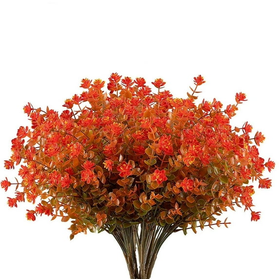 6 Bundles Artificial Flowers, Outdoor UV Resistant Flowers Shrubs For Floral Arrangement, Hanging Baskets, Home Garden Decor