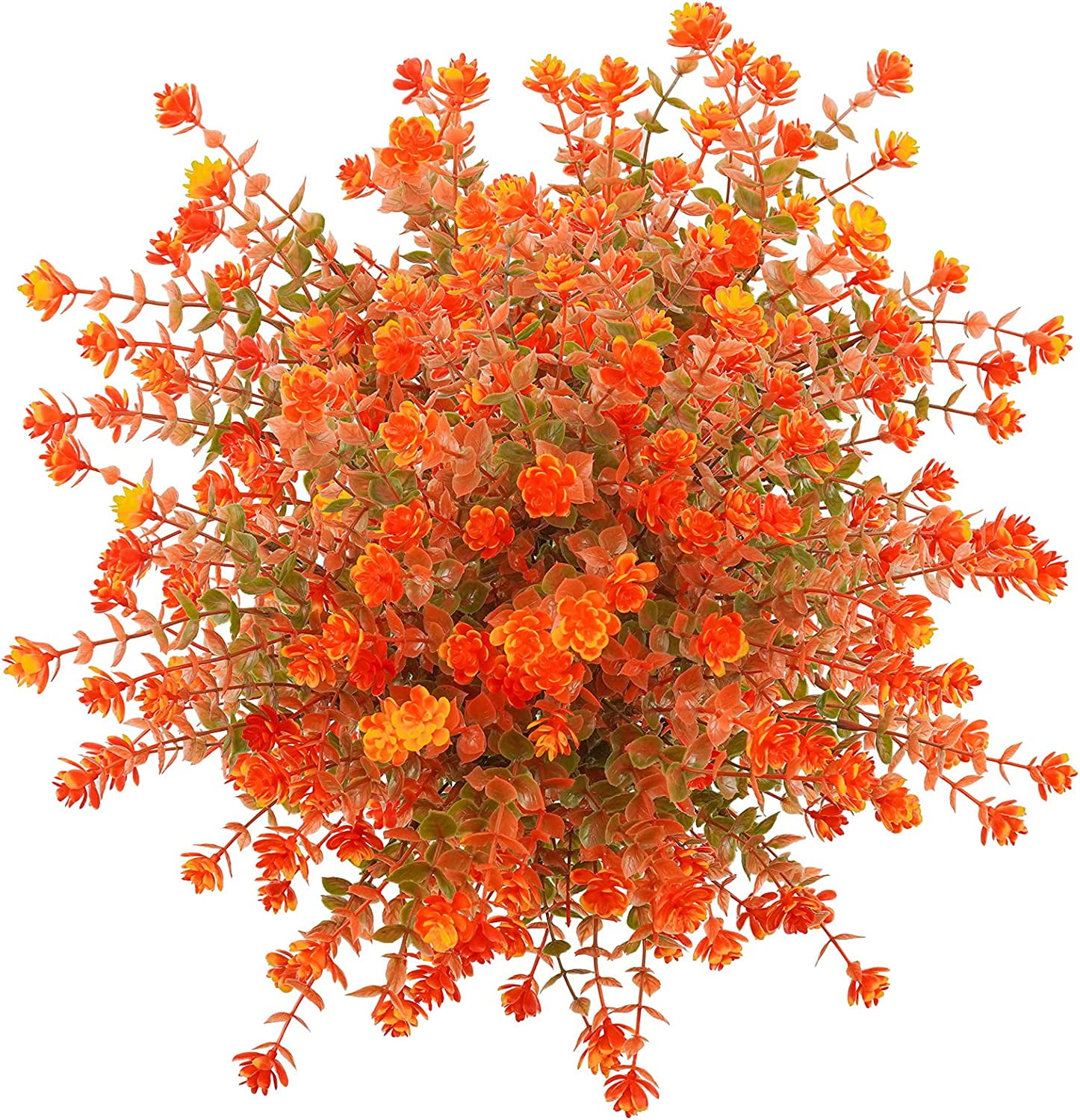 6 Bundles Artificial Flowers UV Resistant No Fade Fake Fall Flowers