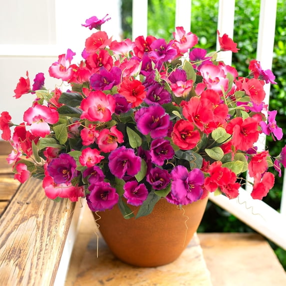 6 Bundles Artificial Hibiscus Flowers, Realistic UV Resistant Silk ...