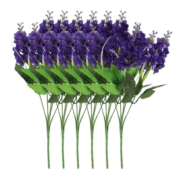 6 Bundles Artificial Hyacinth Flowers 13.78 Inch, Realistic Silk Wisteria for Outdoor Decor, Weather Resistant Floral Arrangements for Garden Fences Porch Wedding Home Summer Decor
