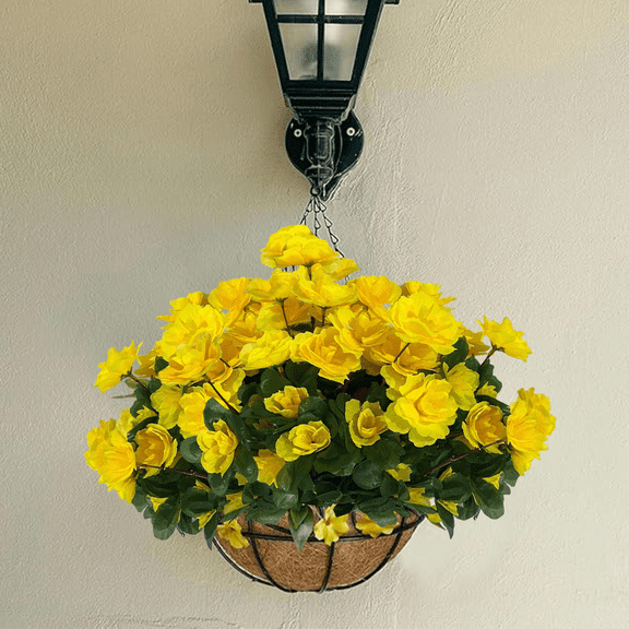 6 Bundles Artificial Rhododendron Flowers Plants For Outdoor Outside, Fake Colorful Camellia UV Resistant Look Real For Front Door Planter Pot Porch Patio Balcony Garden Yard Home, Mixed Color, 13in