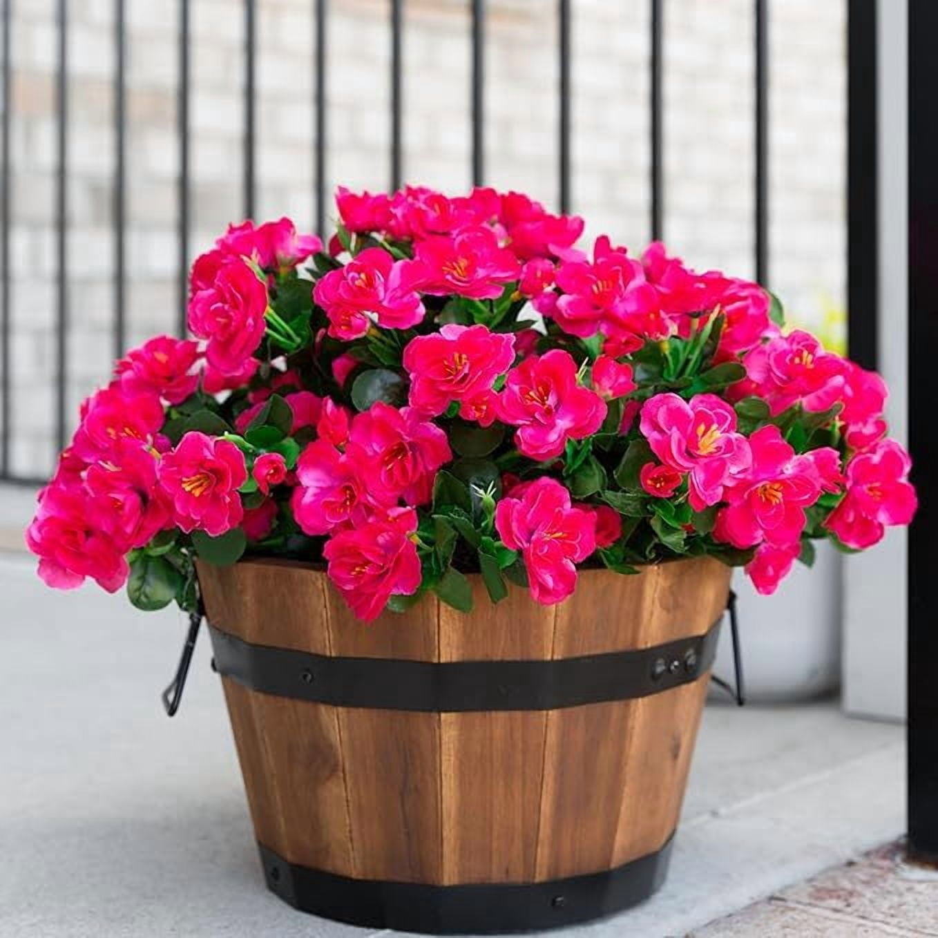 6 Bundles Artificial Rhododendron Flowers Plants For Outdoor Outside ...