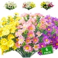thumbnail image 1 of 6 Bundles Daisies Artificial Flowers Fake Colorful Daisy Plant UV Resistant Greenery Shrubs Plants for Indoor Outdoor Hanging Planter Home Garden Wedding Porch Window Decor, 1 of 7