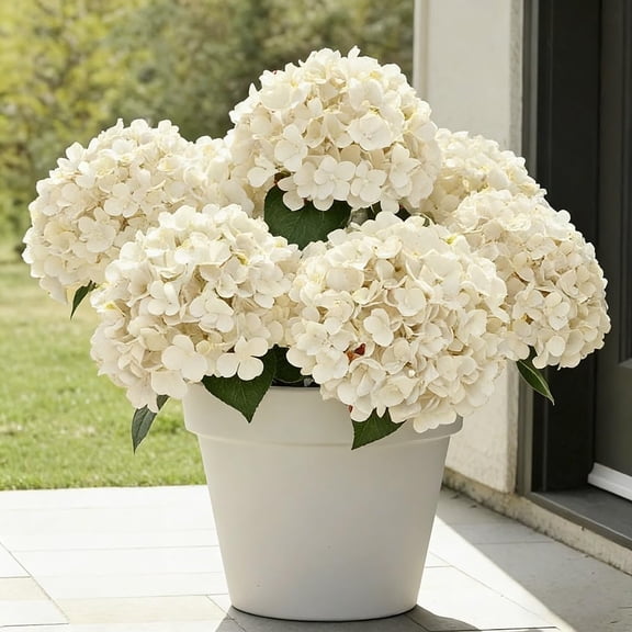 6 Bundles Hydrangea Artificial Flowers for Outdoors and Indoor, Bulk 30 Heads, UV Resistant Faux Hydrangea Flowers for Garden, Porch, Yard, Window Box & Outdoor Wedding Decoration