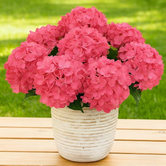 6 Bundles Hydrangea Artificial Flowers for Outdoors and Indoor, Bulk 30 Heads, UV Resistant Faux Hydrangea Flowers for Garden, Porch, Yard, Window Box & Outdoor Wedding Decoration