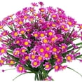 thumbnail image 1 of 6 Bundles Outdoor Artificial Daisies Fake Flowers UV Resistant Shrubs, Faux Plastic Greenery for Indoor Outside Hanging Plants Garden Porch Window Box Home Wedding Farmhouse Decor (White) A, 1 of 5