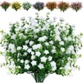 thumbnail image 1 of 6 Bundles Outdoor Artificial Fake Flowers UV Resistant No Fade Boxwood Faux Plastic Plants for Garden Patio Porch Window Box,Home Wedding Farmhouse Outdoor Decorations for Patio,2026, 1 of 6