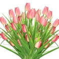 thumbnail image 1 of 6 Bundles Pink Tulips Artificial Flowers 30 Heads Faux Tulips Fake Flowers for Mother's Day Faux Flowers Bulk for Vase Centerpieces Home Wedding Bouquet Table Center Decor,5 Flowers Heads/Bundles, 1 of 6