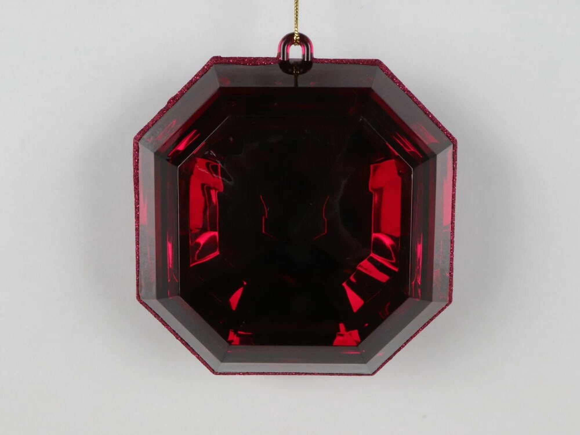 6" Burgundy Square Jewel Glitter 2/Bag