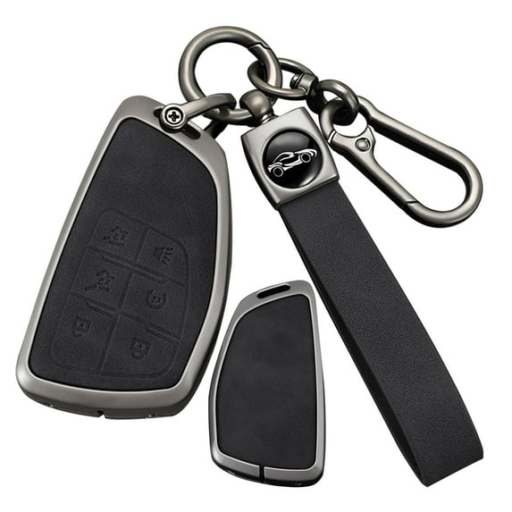 6-Button Car Key Fob Cover & Solid Housing, Compatible with Chevrolet Silverado1500, Suburban RST, Tahoe; Buick Encore, Envision Avenir (2020-2024); Sierra 1500, 2500HD, 3500HD
