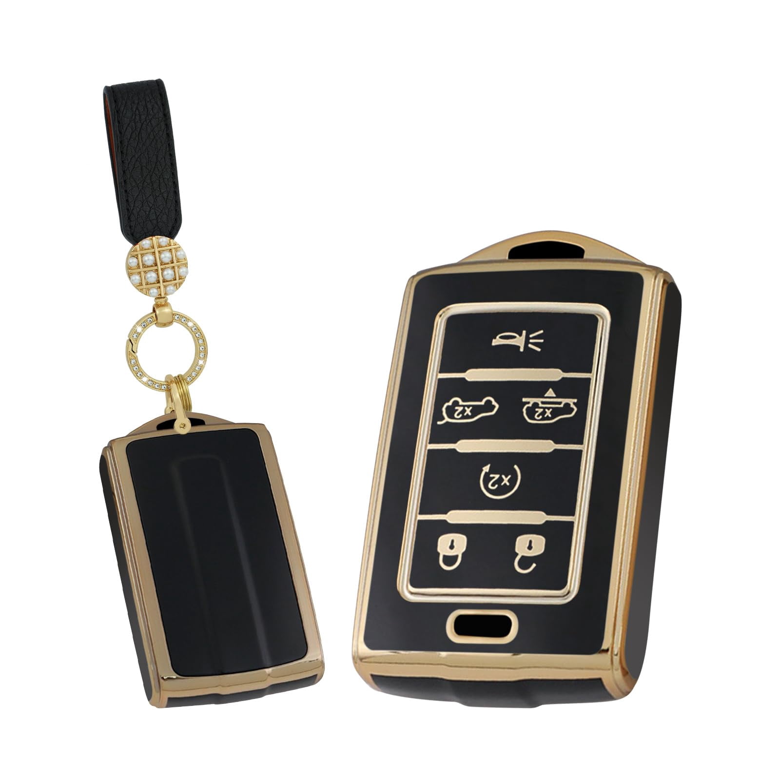 6 Button Fit for Jeep Key Fob Cover Soft TPU Full Protection Key Shell ...
