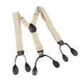 thumbnail image 1 of 6 Button Holes Link Men's Suspenders with 2 Length Adjusters Beige, 1 of 10