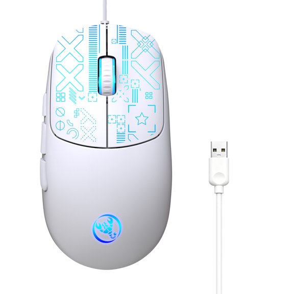 6 Button RGBs Illuminates Corded Mouse 3600DPI Precisions Tracking For Gaming Office Use With AntiSlip Scroll Wheel