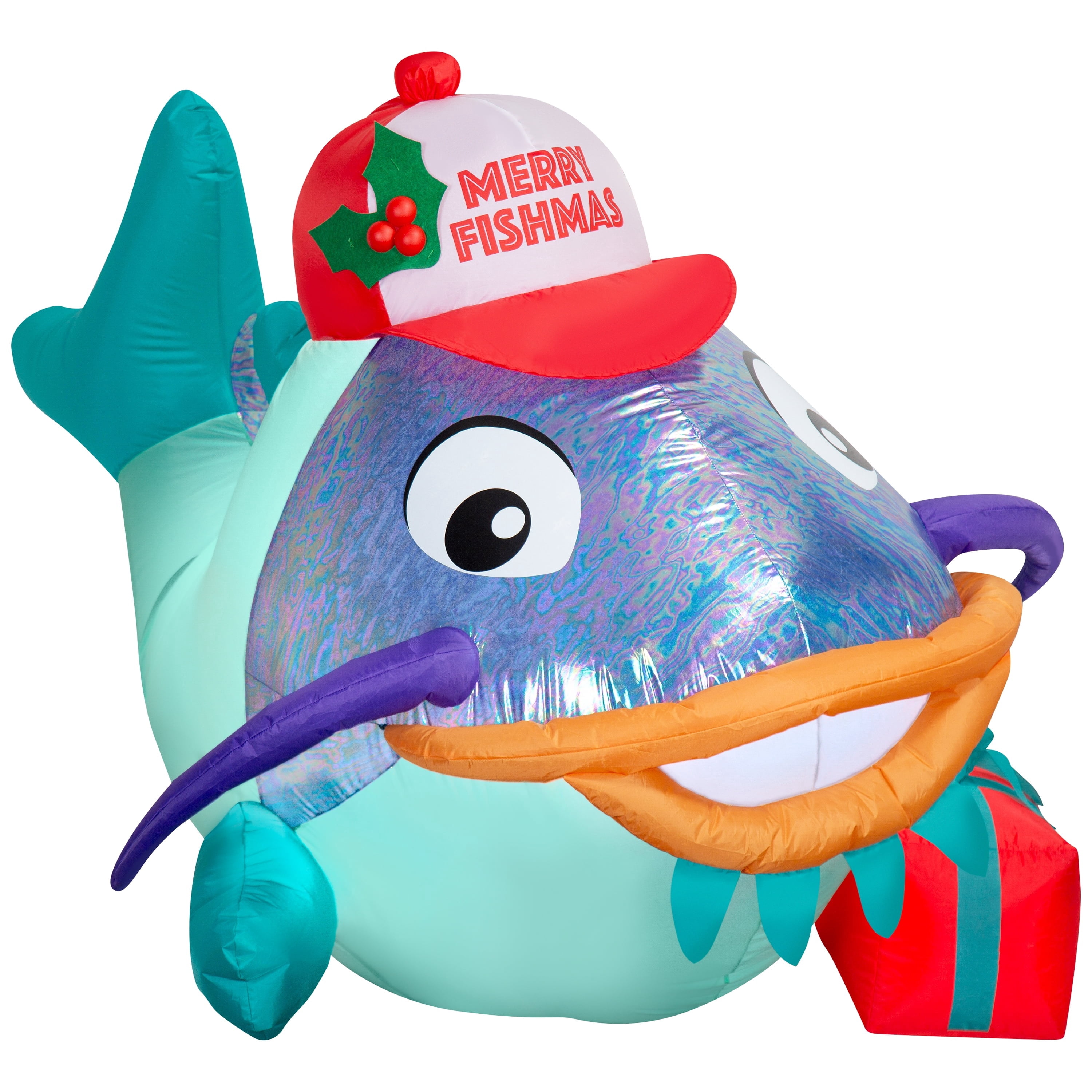 Multicolor Catfish Christmas Airblown Yard Inflatable, 6', by Holiday Time