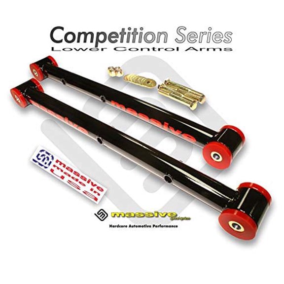 6 COLOR Choices G Black USA MADE Lower Control Arms Rear Compatible with 78-88 GM G-Body Metric Monte Carlo Malibu Cutlass El Camino Caballero LeMans Grand Prix GNX Regal Century COMPETITION SERIES