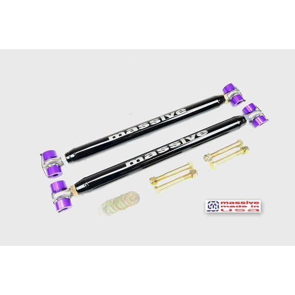 6 COLOR Choices- Made in USA- GLOSS BLACK- RaceSpec- Adjustable Rear Lower Control Arms LCA Compatible with 64-72 GM A-Body Skylark Chevelle El Camino Caballero Monte Carlo Cutlass 442 Le Mans GTO