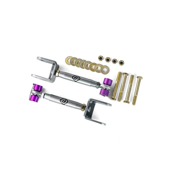 6 COLOR Choices Made in USA - Massive Speed System - VICTORY SILVER - RaceSpec Adjustable Rear Trailing Upper Control Arms UCA Compatible with 79-04 Ford Fox Body SN95 Capri Mustang
