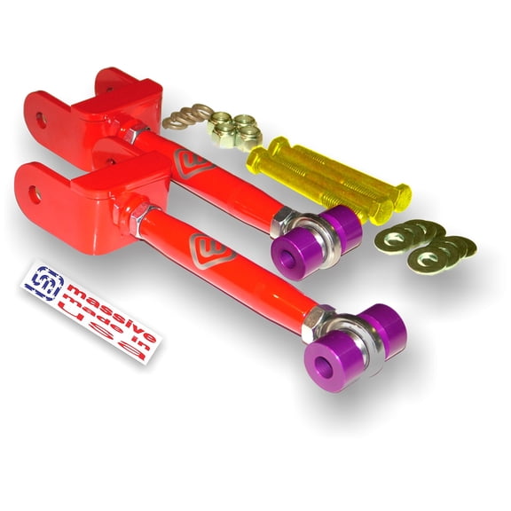 6 COLOR Choices Made in USA RED RaceSpec Adjustable Rear Upper Control Arms UCA Compatible with 78-88 GM G-Body Metric Chassis Regal Grand National Monte Carlo Malibu El Camino Cutlass 442 Grand Prix