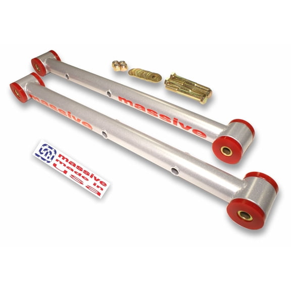 6 COLOR Choices- Made in USA- SILVER- COMPETITION SERIES- Lower Control Arms LCA Compatible with 64-72 GM A-Body Skylark Chevelle El Camino Monte Carlo Cutlass 442 Le Mans GTO- SWAY BAR HOOKUP