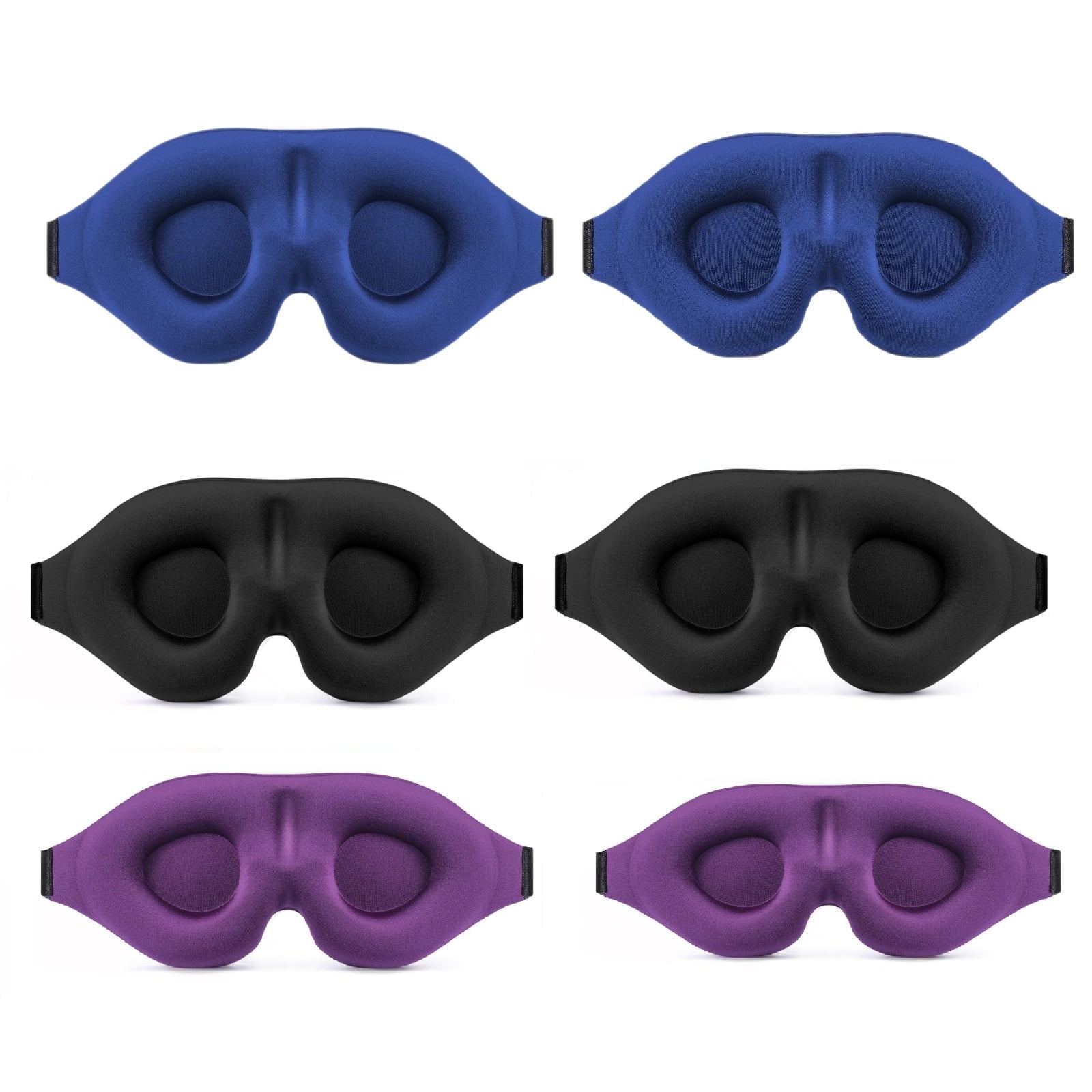 6 COREBAY 3D Ergonomic All Black Sleep facial mask - suitable for side ...