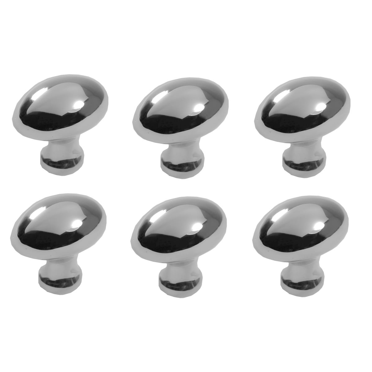 6 Cabinet Knob Bright Chrome Plated Oval Renovator's Supply