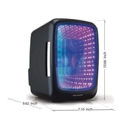 6-Can Retro Gaming Light-up Portable Beverage Mini Fridge Stealth, EFMIS179-STEALTH-CP4PT