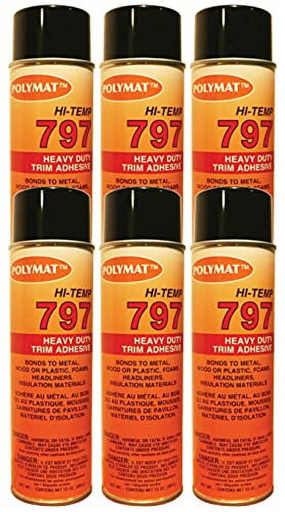 6 Cans (13Oz Net/Can) 797 HiTemp Spray Glue Adhesive Industrial Grade High Temperature Glue
