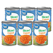 (6 Cans) Great Value Canned Sliced Carrots, 14.5 oz