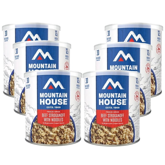(6 Cans) Mountain House Beef Stroganoff #10 Can Freeze Dried Emergency Long Term Food Storage For Camping and Hiking ✅