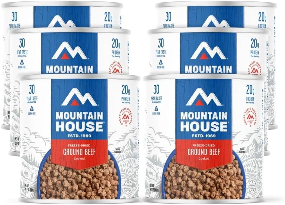 (6 Cans) Mountain House Ground Beef Freeze Dried Emergency Survival Camping Food ✅